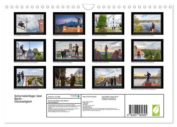 Produktbild: Schornsteinfeger &uuml;ber Berlin - Gl&uuml;ckseligkeit (Wandkalender 2026 DIN A4 quer), CALVENDO Monatskalender