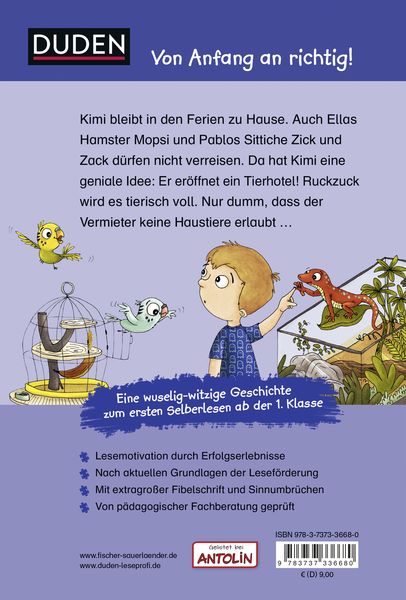 Produktbild: Duden Leseprofi &ndash; Das tierisch tolle Tierhotel, 1. Klasse