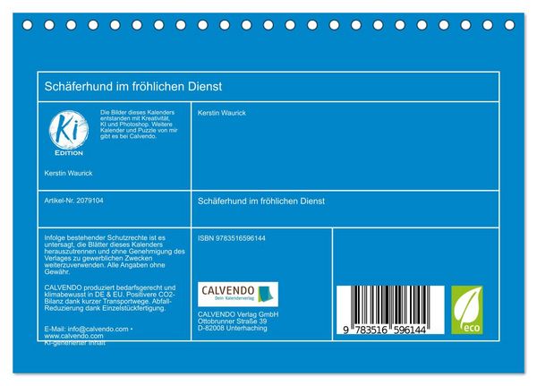 Produktbild: Sch&auml;ferhund im fr&ouml;hlichen Dienst (Tischkalender 2026 DIN A5 quer), CALVENDO Monatskalender