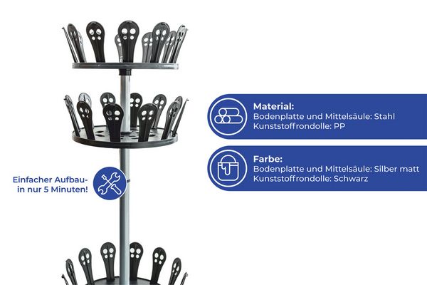 Produktbild: Schuhkarussell, 5 Rondelle, Platz für 30 Paar Schuhe