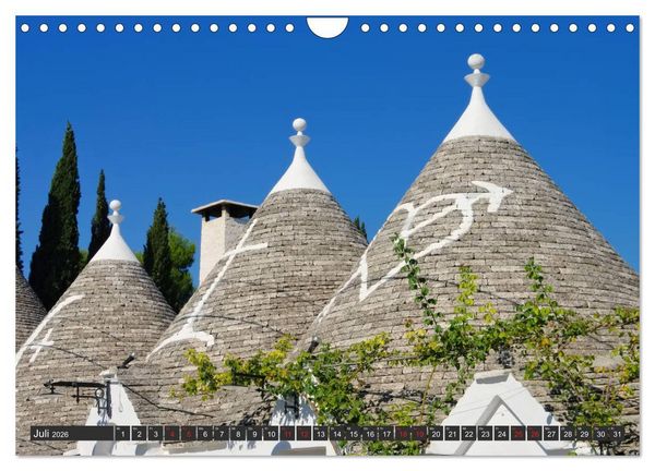 Produktbild: Trulli in Apulien - Einzigartige Rundh&auml;user im S&uuml;den Italiens (Wandkalender 2026 DIN A4 quer), CALVENDO Monatskalender