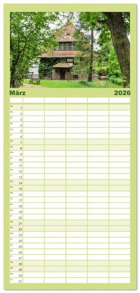Produktbild: Familienplaner 2026 - Die Villenkolonie in Buchschlag mit 5 Spalten (Wandkalender, 21 x 45 cm) CALVENDO