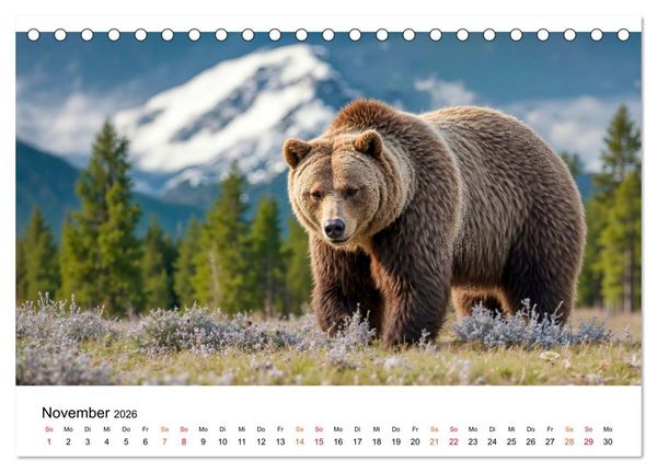 Produktbild: B&auml;ren - Die Macht der Natur (Tischkalender 2026 DIN A5 quer), CALVENDO Monatskalender