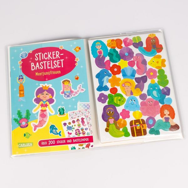 Produktbild: Bastelset f&uuml;r Kinder: Sticker-Bastelset: Meerjungfrauen