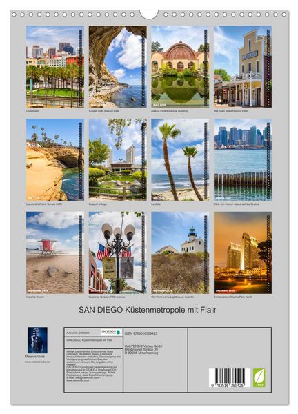 Produktbild: SAN DIEGO K&uuml;stenmetropole mit Flair (Wandkalender 2026 DIN A3 hoch), CALVENDO Monatskalender