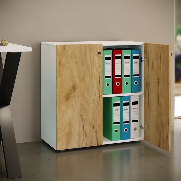 Produktbild: B&uuml;roschrank B&uuml;cher Ordner Aktenschrank Lona 2fach