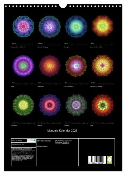 Produktbild: Mandala-Kalender 2026 (Wandkalender 2026 DIN A3 hoch), CALVENDO Monatskalender