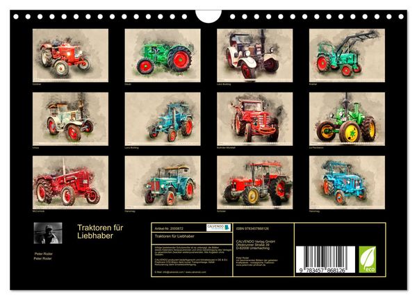 Produktbild: Traktoren f&uuml;r Liebhaber (Wandkalender 2026 DIN A4 quer), CALVENDO Monatskalender