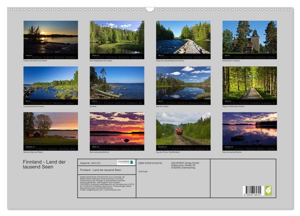 Produktbild: Finnland - Land der tausend Seen (Wandkalender 2026 DIN A2 quer), CALVENDO Monatskalender