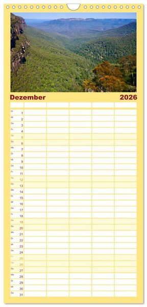 Produktbild: Familienplaner 2026 - Unterwegs in Australiens Nationalparks mit 5 Spalten (Wandkalender, 21 x 45 cm) CALVENDO