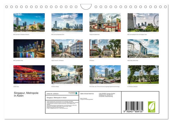 Produktbild: Singapur, Metropole in Asien (Wandkalender 2026 DIN A4 quer), CALVENDO Monatskalender