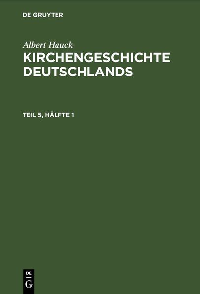 Produktbild: Kirchengeschichte Deutschlands. Teil 5, H&auml;lfte 1