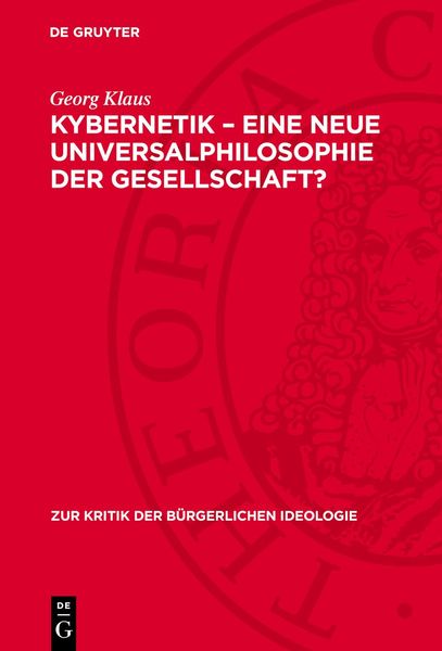 Produktbild: Kybernetik &ndash; eine neue Universalphilosophie der Gesellschaft?