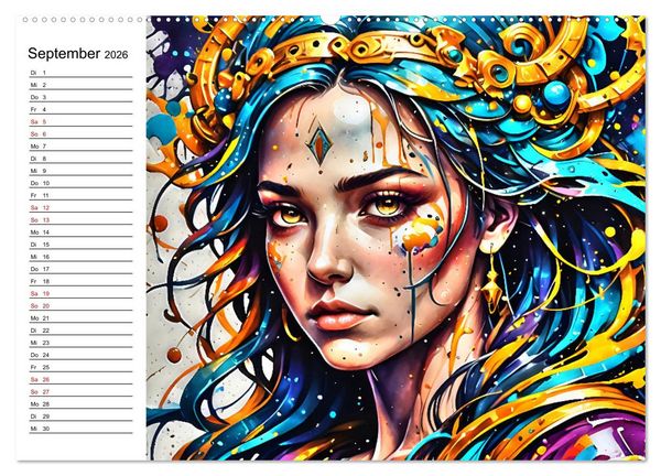 Produktbild: Street Art Sternzeichen (hochwertiger Premium Wandkalender 2026 DIN A2 quer), Kunstdruck in Hochglanz