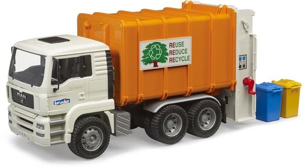 Produktbild: Bruder MAN TGA Hecklader M&uuml;ll-LKW Fertigmodell Baufahrzeug Modell