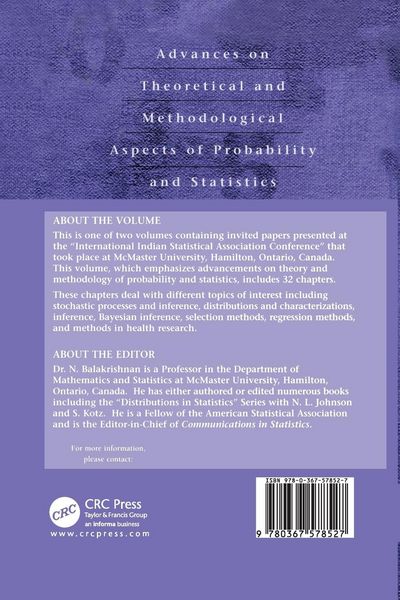 Produktbild: Advances on Theoretical and Methodological Aspects of Probability and Statistics