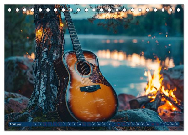 Produktbild: Wegbegleiter Gitarre (Tischkalender 2026 DIN A5 quer), CALVENDO Monatskalender