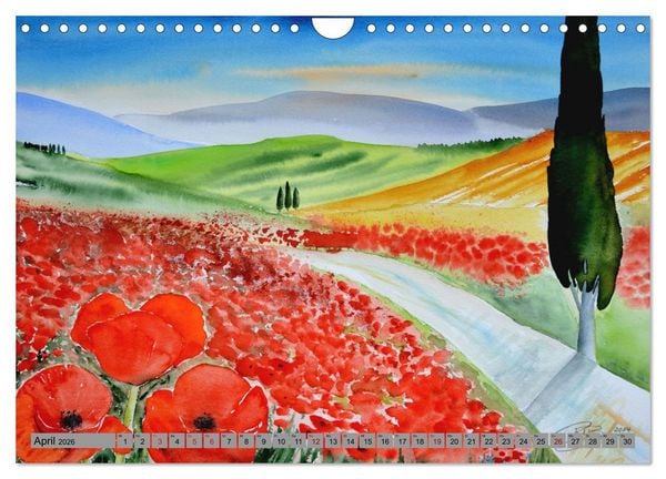 Produktbild: Toskana Aquarelle (Wandkalender 2026 DIN A4 quer), CALVENDO Monatskalender