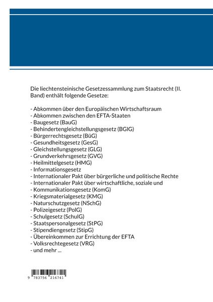 Produktbild: Gesetzessammlung des liechtensteinischen Rechts