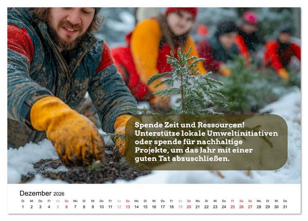 Produktbild: Nachhaltige Neujahrsvors&auml;tze - Der umweltfreundliche Jahreskalender (Tischkalender 2026 DIN A5 quer), CALVENDO Monatskalender