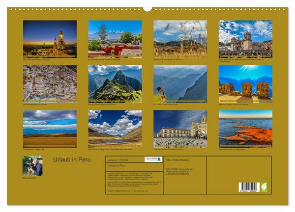 Produktbild: Urlaub in Peru (Wandkalender 2026 DIN A2 quer), CALVENDO Monatskalender