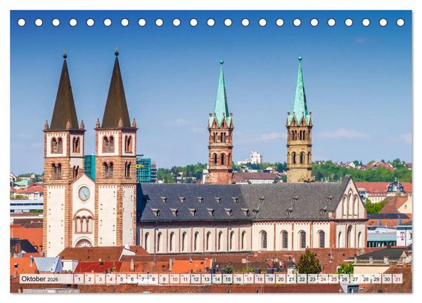 Produktbild: W&Uuml;RZBURG Historisches Stadtherz (Tischkalender 2026 DIN A5 quer), CALVENDO Monatskalender