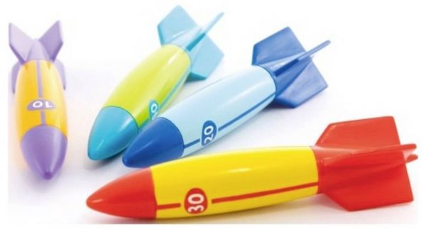 Produktbild: Intex Unterwasser Torpedos Spielzeug, Tauchspiel f&uuml;r Kinder, Dive Toys mit Punktwerten, Buntes Wasserspiel f&uuml;r Pool & Schwimmbad