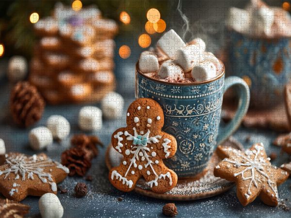 Produktbild: CALVENDO Puzzle Weihnachtspl&auml;tzchen, festliche Gem&uuml;tlichkeit | 1000 Teile Lege-Gr&ouml;&szlig;e 64x48cm Foto-Puzzle f&uuml;r gl&uuml;ckliche Stunden