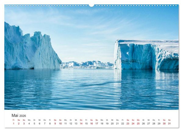 Produktbild: Zwischen den Eisbergen in Gr&ouml;nland (Wandkalender 2026 DIN A2 quer), CALVENDO Monatskalender