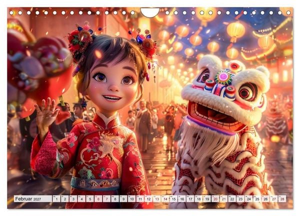 Produktbild: Chinesische Fantasy - Szenen inspiriert von Anime und Tradition (Wandkalender 2027 DIN A4 quer), CALVENDO Monatskalender