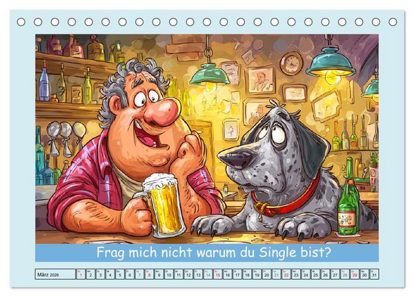 Produktbild: Hund und Herrchen. Zu zweit allein im Chaos (Tischkalender 2026 DIN A5 quer), CALVENDO Monatskalender