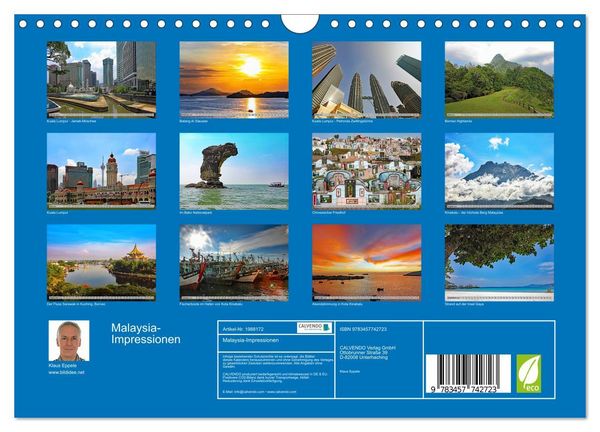 Produktbild: Malaysia-Impressionen (Wandkalender 2026 DIN A4 quer), CALVENDO Monatskalender