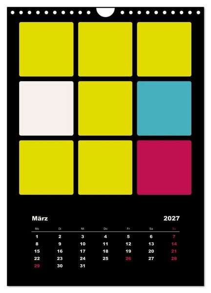 Produktbild: Fotokalender FARBFL&Auml;CHEN (Wandkalender 2027 DIN A4 hoch), CALVENDO Monatskalender