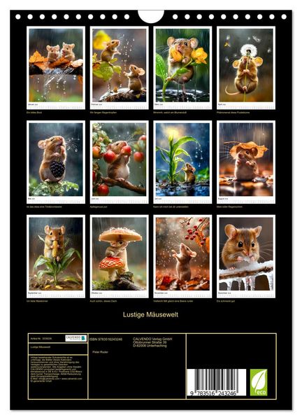 Produktbild: Lustige M&auml;usewelt (Wandkalender 2026 DIN A4 hoch), CALVENDO Monatskalender