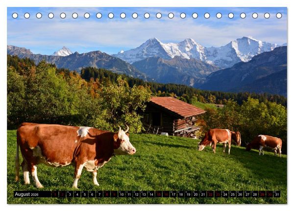 Produktbild: Eiger, M&ouml;nch und Jungfrau 2026 (Tischkalender 2026 DIN A5 quer), CALVENDO Monatskalender