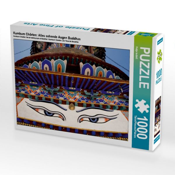 CALVENDO Puzzle Kumbum Chörten: Alles sehende Augen Buddhas | 1000 Teile Lege-Größe 64x48cm Foto-Puzzle für glückliche Stunden