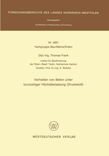 Produktbild: Verhalten von Beton unter kurzzeitiger H&ouml;chstbelastung (Drucksto&szlig;)