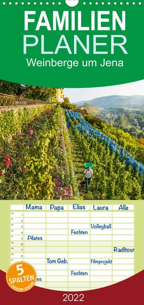 Produktbild: Familienplaner Weinberge um Jena (Wandkalender 2022 , 21 cm x 45 cm, hoch)