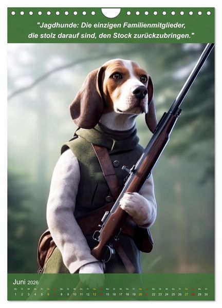 Produktbild: Lustige Jagdhunde mit J&auml;gerlatein (Wandkalender 2026 DIN A4 hoch), CALVENDO Monatskalender