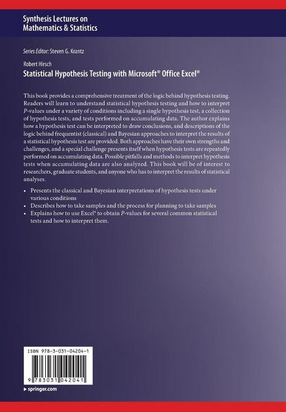 Produktbild: Statistical Hypothesis Testing with Microsoft &reg; Office Excel &reg;