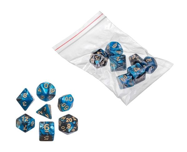Produktbild: W&uuml;rfel, oblivion, blau, 7er Beutel