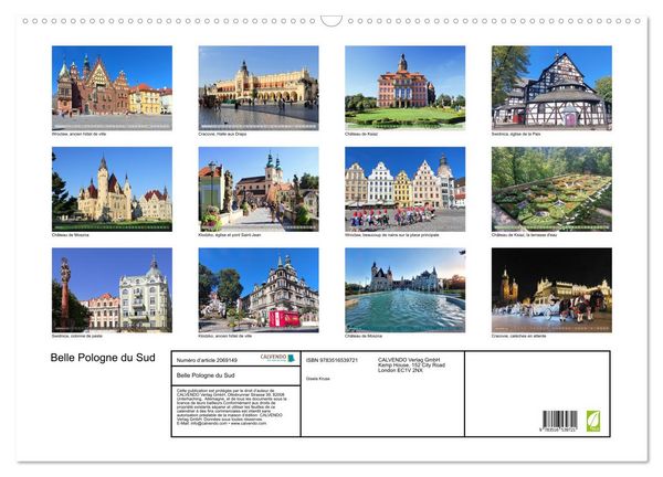 Produktbild: Belle Pologne du Sud (Calendrier mural 2026 DIN A2 vertical), CALVENDO calendrier mensuel