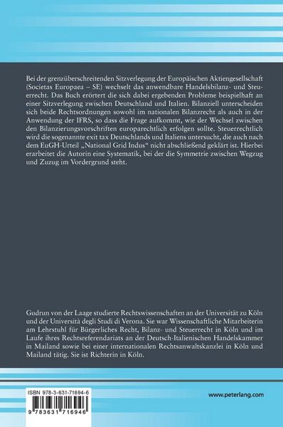 Produktbild: Handelsbilanzielle und k&ouml;rperschaftsteuerliche Aspekte der Sitzverlegung einer Europ&auml;ischen Aktiengesellschaft (SE)
