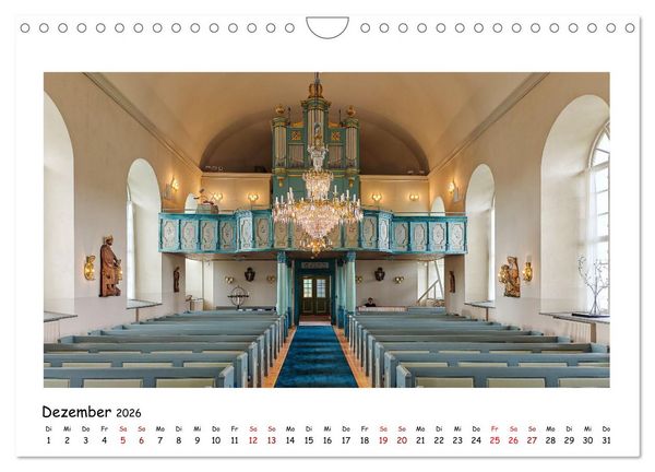 Produktbild: Schwedische Kirchen auf dem St.Olavsweg (Wandkalender 2026 DIN A4 quer), CALVENDO Monatskalender