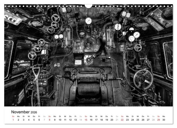 Produktbild: Unter Dampf - Eisenbahnromantik in schwarz-wei&szlig; (Wandkalender 2026 DIN A3 quer), CALVENDO Monatskalender