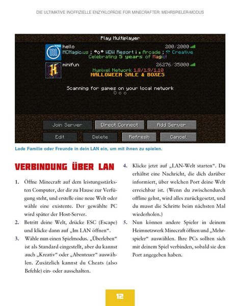 Produktbild: Die ultimative inoffizielle Enzyklop&auml;die f&uuml;r Minecrafter: Mehrspieler-Modus