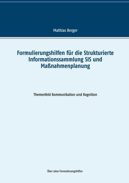 Produktbild: Formulierungshilfen f&uuml;r die Strukturierte Informationssammlung SIS und Ma&szlig;nahmenplanung