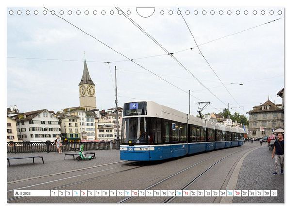 Produktbild: Die Z&uuml;rcher Tram (Wandkalender 2026 DIN A4 quer), CALVENDO Monatskalender