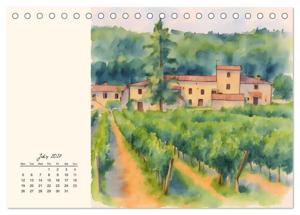 Produktbild: Round trip through Tuscany (Desk Calendar 2027 DIN A5 landscape), CALVENDO 12 Month DeskCalendar