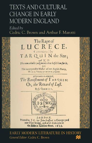 Produktbild: Texts and Cultural Change in Early Modern England